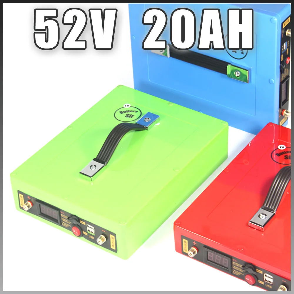 51.8V 20Ah 20ah石灰の電池52Vのリチウムイオン電池5V USB防水ケース14S 18650パック