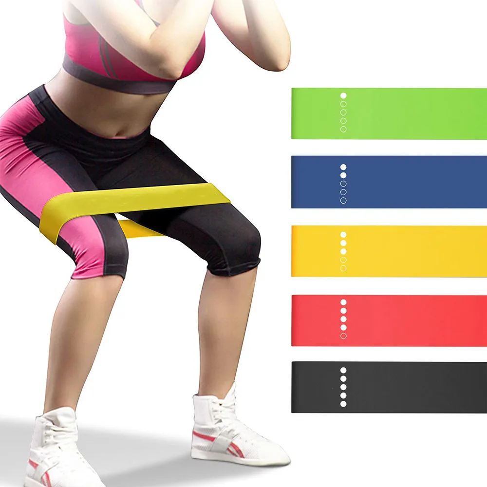 Virson Resistance Bands Yoga Loop Belt 600mm Long 5 Colors Yoga Tension Band Gym Home Exercise Sport Training Workout
