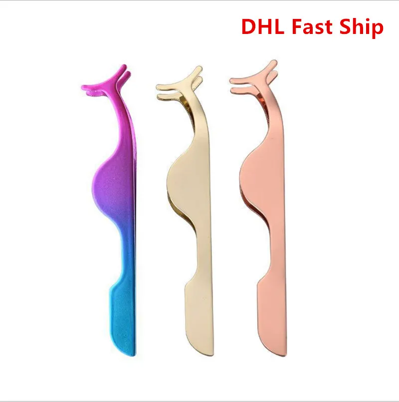 50 stks / partij valse wimper pincet fake eye wash applicator wimper extension curler nipper hulp clip clamp make-up tools DHL snel schip