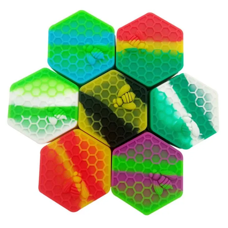 26ml Honeybee Wax Container Hexagon Boîte de rangement Pots Ruche Silicone Portable Maquillage Boîtes Eco Friendly Populaire Vente chaude SN4728