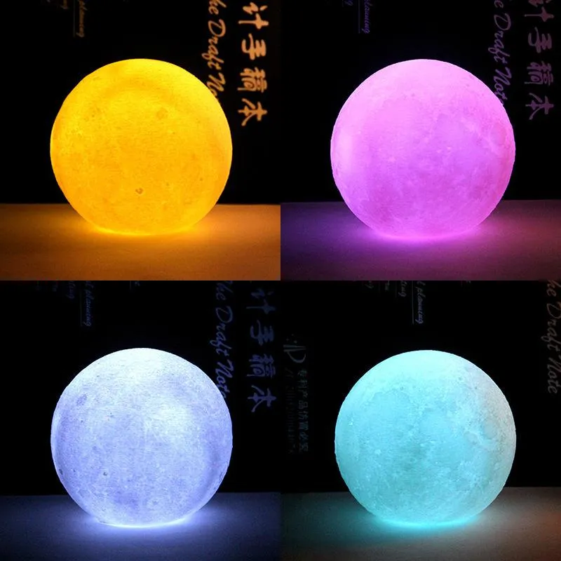 3D Printed Moon Lamp With Button Control Energy Saving Moon Lamp Night Light For Home From Online201666 3.98 DHgate.Com