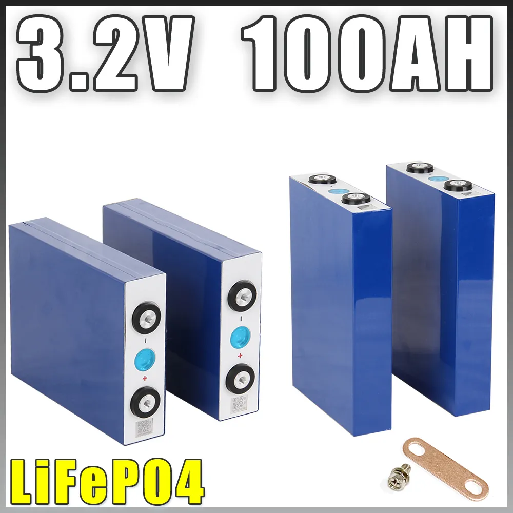 بطاريات السيارات 8PCS 3.2V 100AH ​​LiFePO4 بطارية ليثيوم الحديد phospha خلايا سعة كبيرة للدراجات النارية السيارة الكهربائية 3.2V 90000mAh