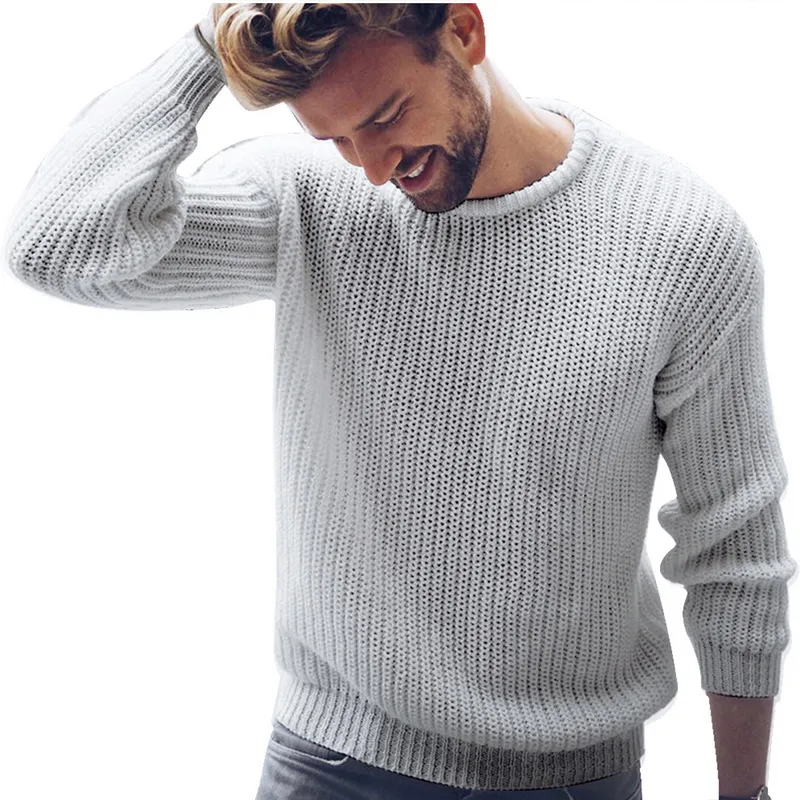DIHOPE Mens Korean Style Knitted Sweater Mens Pullover Sweater Casual Solid O Neck Slim Fit Plus Size Jumper For Spring From Weiyange 17.21 DHgate.Com