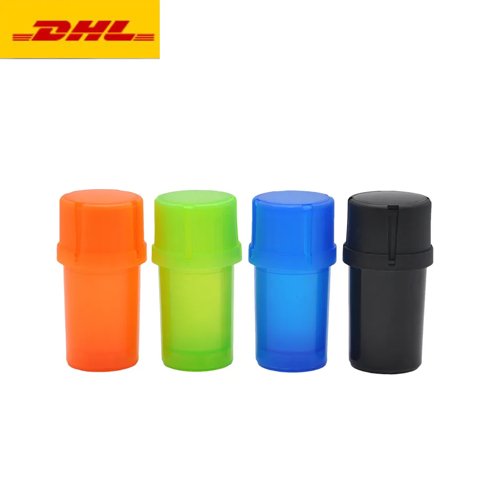 Hot on sale Plastic Grinder Bottle Shape Water Air Tight Medical Grade 3 layers Plastic Smell Proof Tobacco Herb Grinder Smoking Accessories