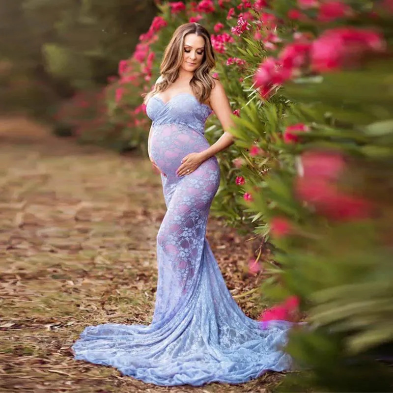 Fancy Maternity Pregnant Off Shoulder Ruffled Bodycon Maxi Dress  Photography Photo Shoot Props | Wish