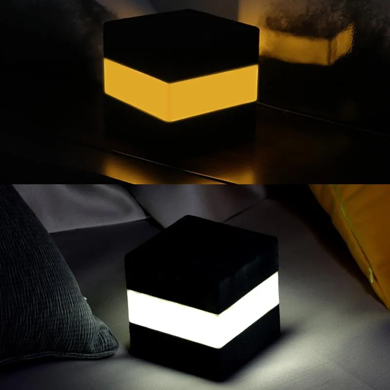 Touch Control Night Lights LED Desk Table Bedside Lamps Battery USB Rechargeable Lights Square Nightlight for Living Room Home Decor