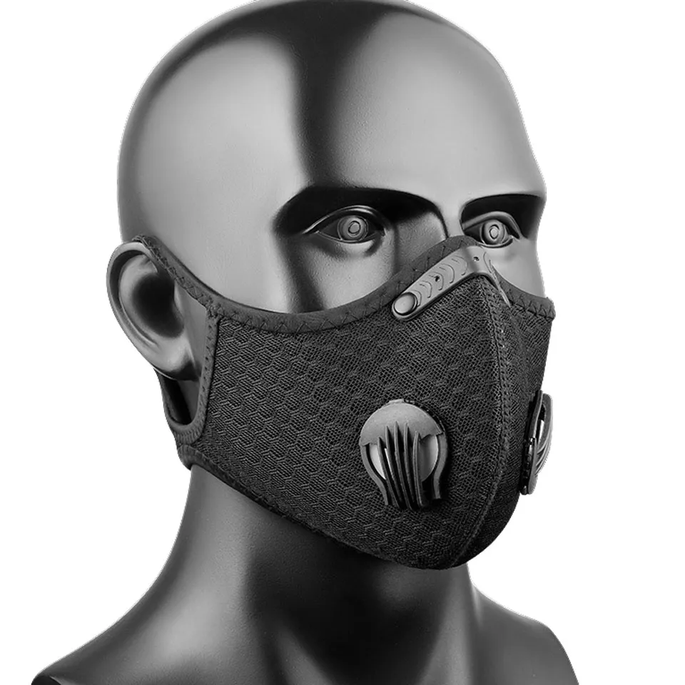 Novas Máscaras de Ciclismo Ativado Máscara Anti-Poluição de Carbono Esporte Estrada de Montanha Road Ciclismo Ciclismo Dobroso Capa Facial Máscaras