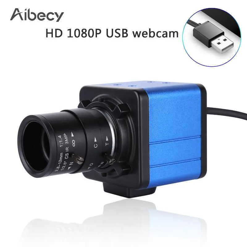 1080P HD Caméra Ordinateur Caméra Webcam 2 Mégapixels 5X Zoom Optique 155 Degrés Large Affichage avec Microphone