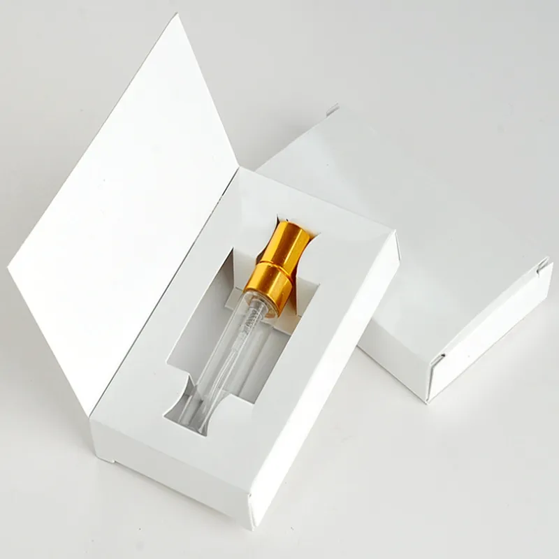 20pcs /ロット3ml 5ml 10mlガラス瓶香水噴霧器パルファムスプレーボトル梱包箱化粧品サンプルバイアル詰め替えボトル3色