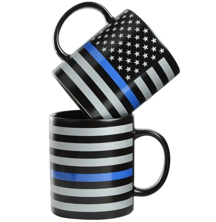 ブルーラインアメリカ警察マグスブルーラインマグカセラミックコーヒーミルクカップトランプコーヒータンブラーハンドグリップセラミックカップGGA3667