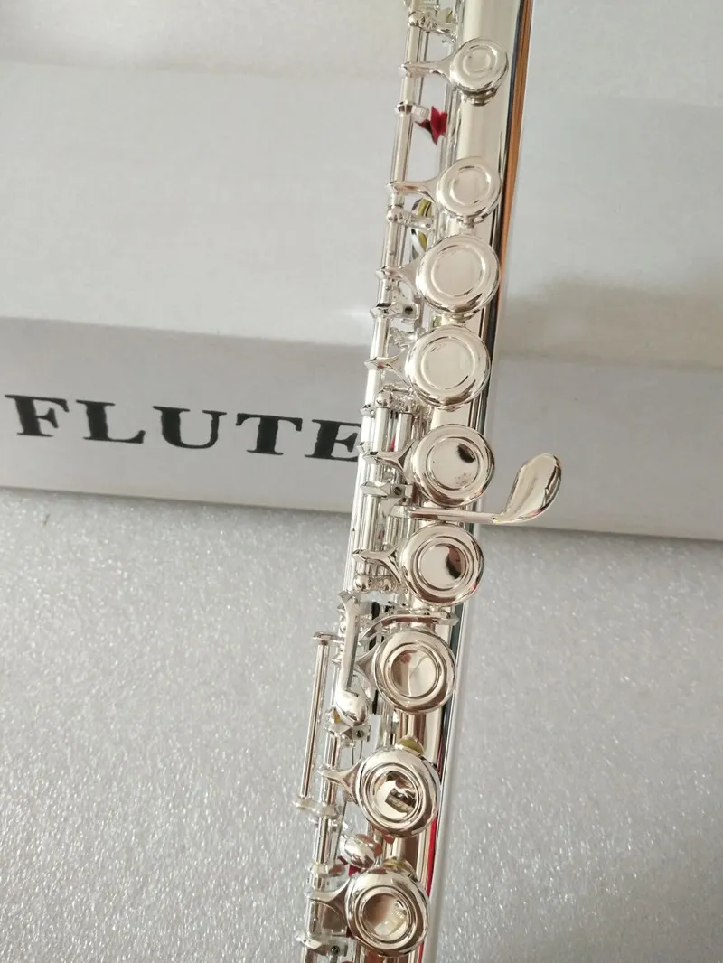 Nova Flute FL 211SL Music Instrument 16 Sobre E-Key Silver C Tune flauta Jogando Música Nível Profissional com Caso