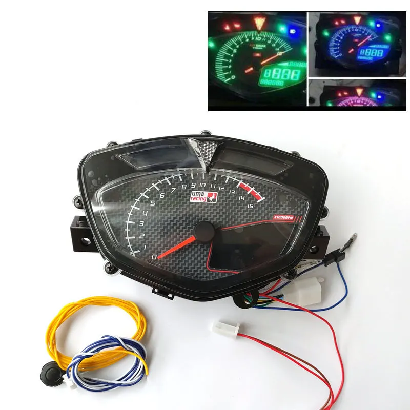 Tachimetro per moto Tachimetro digitale LCD per moto con schermo a sette colori a doppia gamma per la temperatura dell'acqua Yamaha LC135