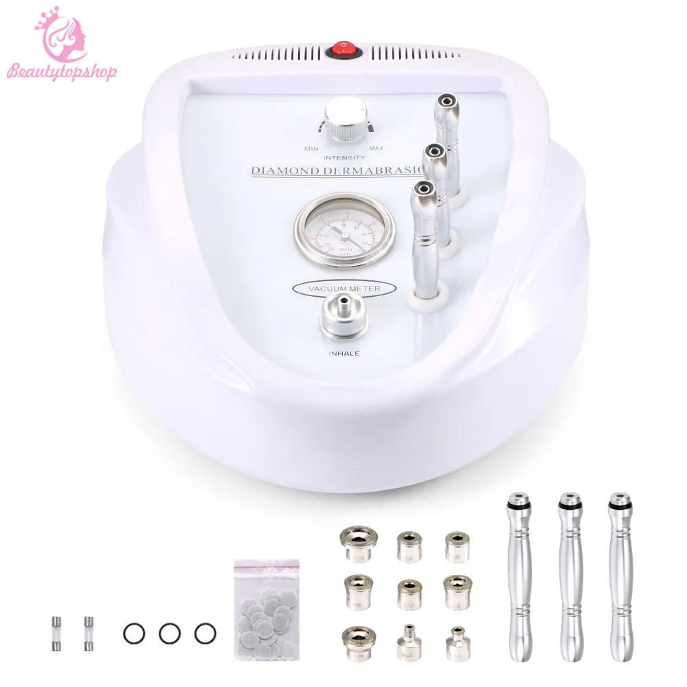 Hot Product Microdermabrasion Facial Blackhead Removal Machine 9PCS Diamant Tips Hud föryngring Enhet At Home recensioner