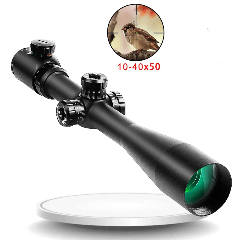 10-40X50 القناص الضوئية التكتيكية riflescope طويل العين الإغاثة بندقية نطاق البندقية البصر للصيد