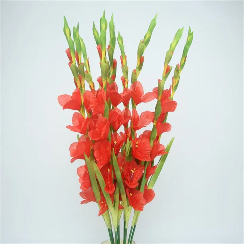 Fake Long Stam Gladiolus 38.19 "Längdsimulering Vårkalamus för bröllops hem dekorativa konstgjorda blommor