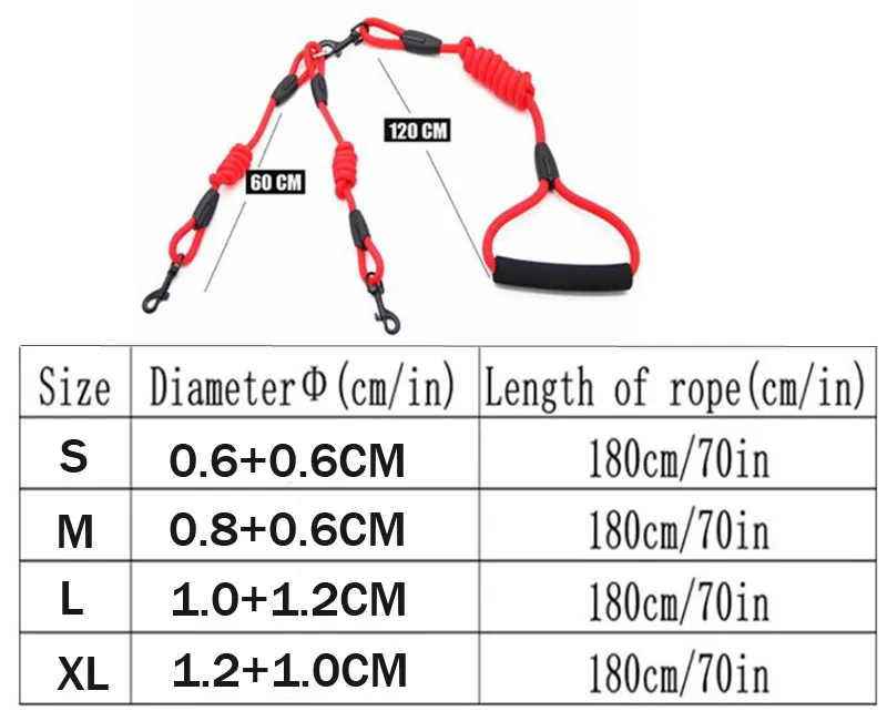 Honden Dubbel touw Nylon WALK 2 Two DOGS Leash COUPLER Double Twin Lead Walking Leash Optionele halsband trekkoord311h