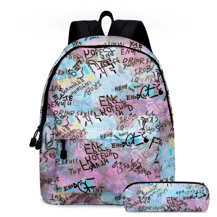 Nouveau-sacs à dos sac mode toile fille livre sacs Tie-dye stylo sacs avec sac à dos enfants sac de rangement stylo sacs CGY440