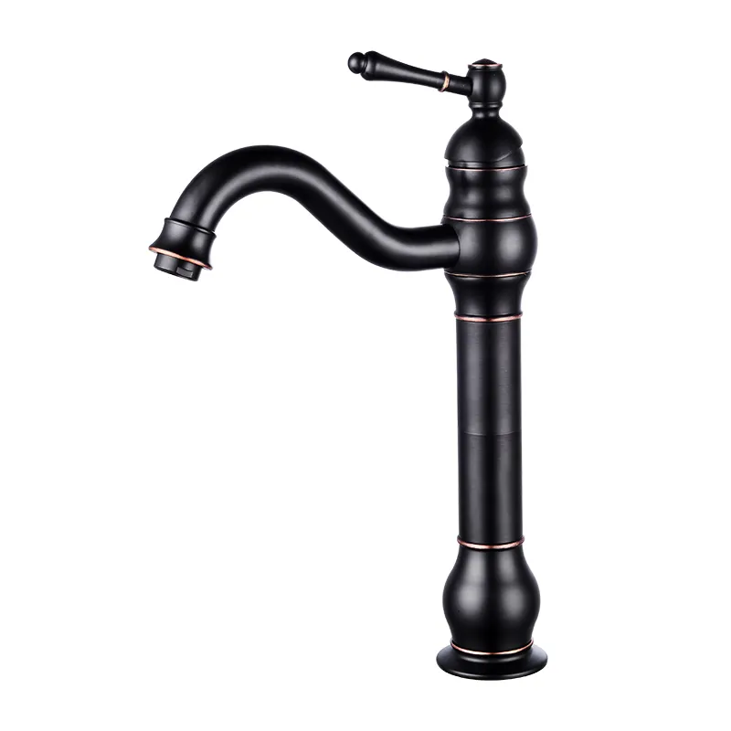 Rubinetto del bagno Finitura bronzo nero antico Rubinetto lavabo in ottone Rubinetto monocomando Rubinetti Miscelatore acqua