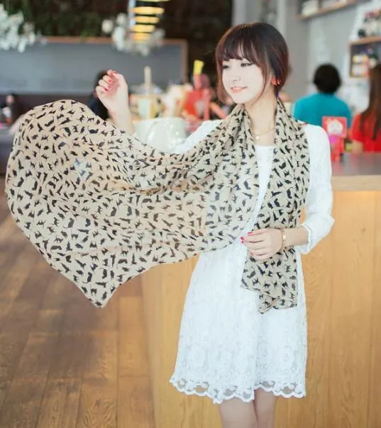 여성 목도리 머플을위한 새로운 200 개 조각 패션 고양이 스카프는 여자를 위해 스카프를 디자인