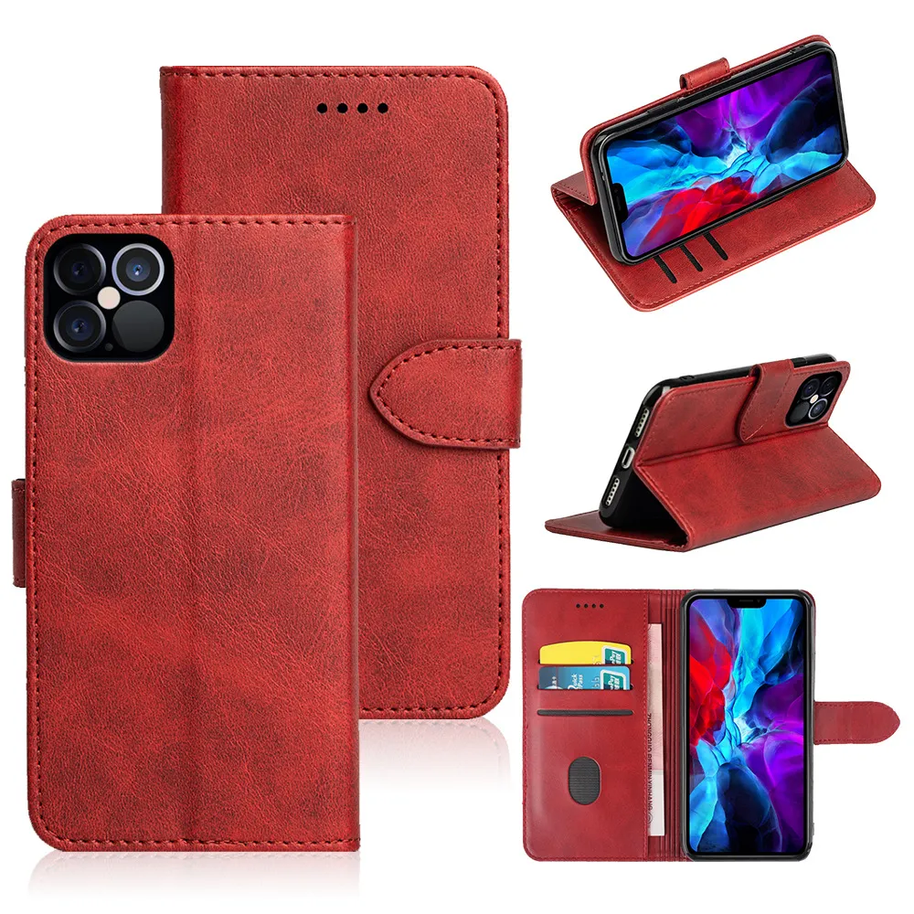 PU Couro Flip Capas Para iPhone 13 Mini Pro Max Wallet Capa com suporte de suporte de kickstand para Google Pixel 5 Samsung Galaxy Note 20