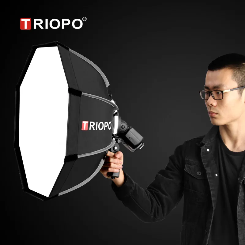 Triopo 65cm przenośny Flash Outdood Octagon Parrella Softrel do Godox V860II AD200 YONGNUO YN560 IV TR-988 Speedlite Soft Box