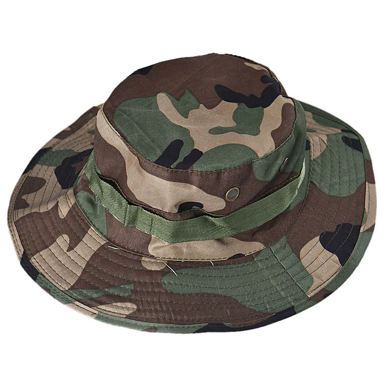 Kapelusz wiadro kapelusz Boonie wędkarstwo Outdoor Wide Cap Unisex Brim Brim Ling Cap Camouflage Sunshine Turystyka 10.31