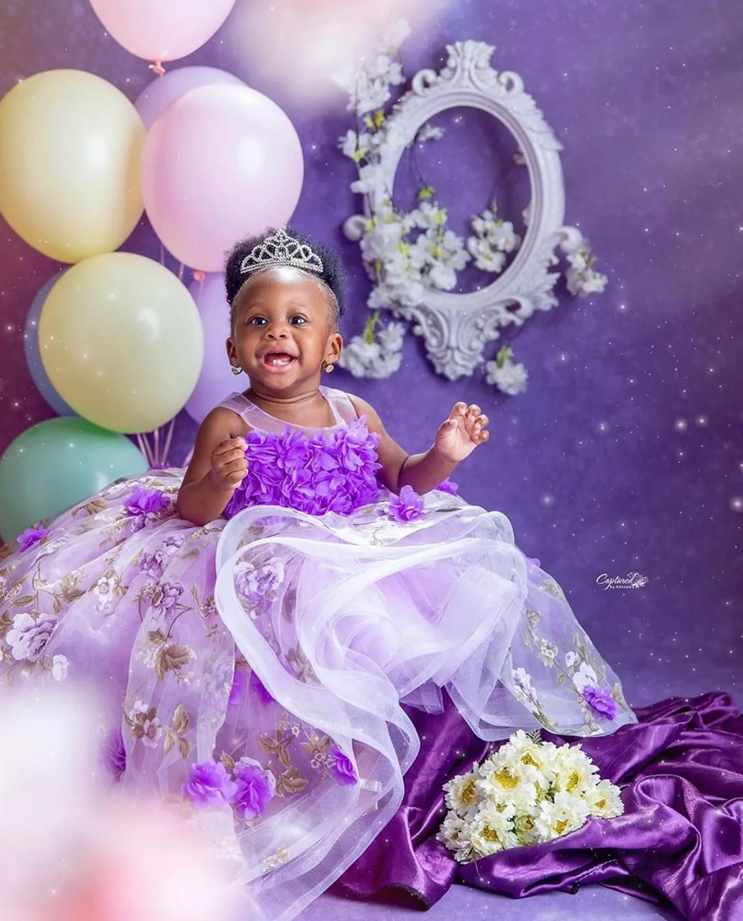 Purple and gold sales flower girl dresses