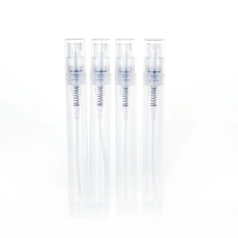 Vuoto 2ml 3ML 4ML 5ML mini flacone di profumo spray in plastica, piccolo atomizzatore di profumo campione di promozione pregare bottiglia di profumo