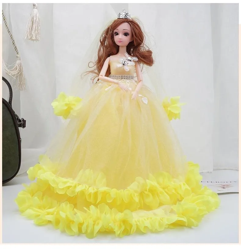 Moda princesa vestido de casamento para barbie 1/6 roupas de