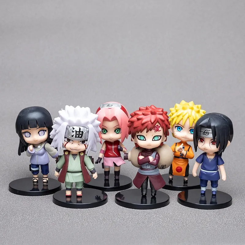 Figuras dos desenhos animados Naruto Figuras Mini Naruto Cartoon Modelo  Kakashi Crianças Presente de Aniversário 6 Pcs por Set 2023 De hy_model.,  $129,62