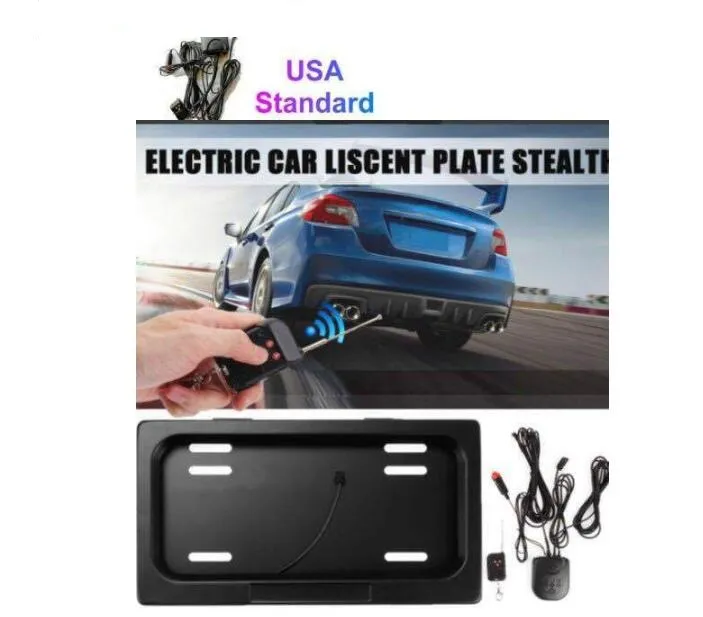 US Version Metal Auto/Car Remote Control Hide Away Licence Plate Holder