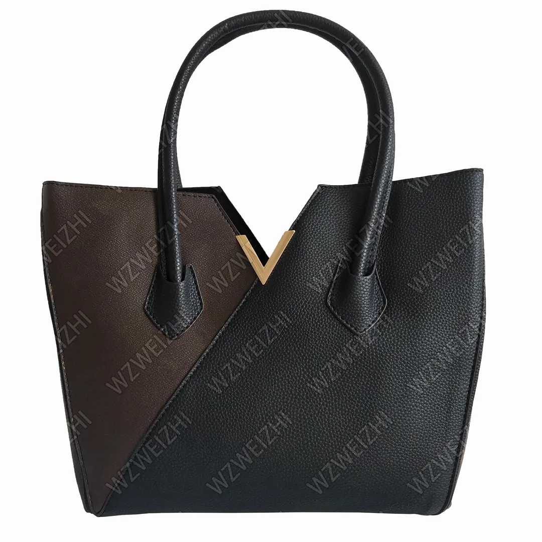 Sternstil Bicolor Handtaschen Frauen Handtasche Zwei Farb Leder Totes Geldbörse Großkapazität Einkaufsumbtertasche Kupplung Tasche Brieftasche 4 Farben