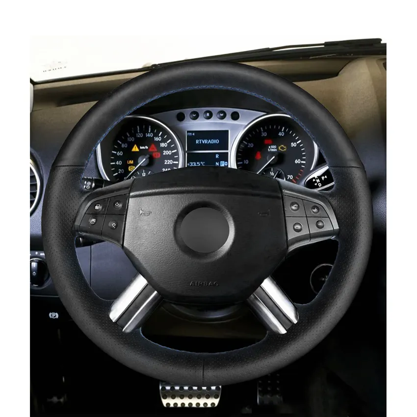 Ручная рулевая колесная крышка Pu с искусственным рулевым колесом для Mercedes Benz W164 M ML350 ML500 x164 GL-Class GL4299B