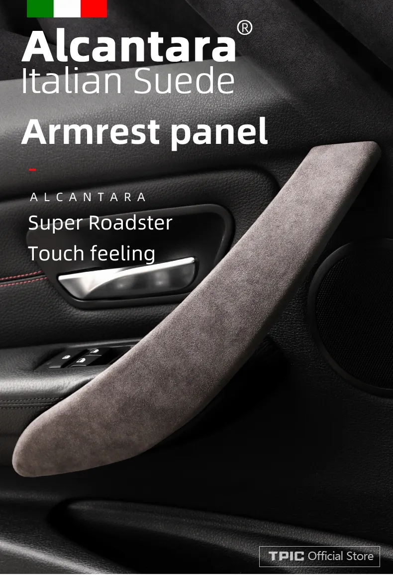 Alcantara Wrap Leder Auto Tür Armlehne Panel ABS Abdeckungen Auto