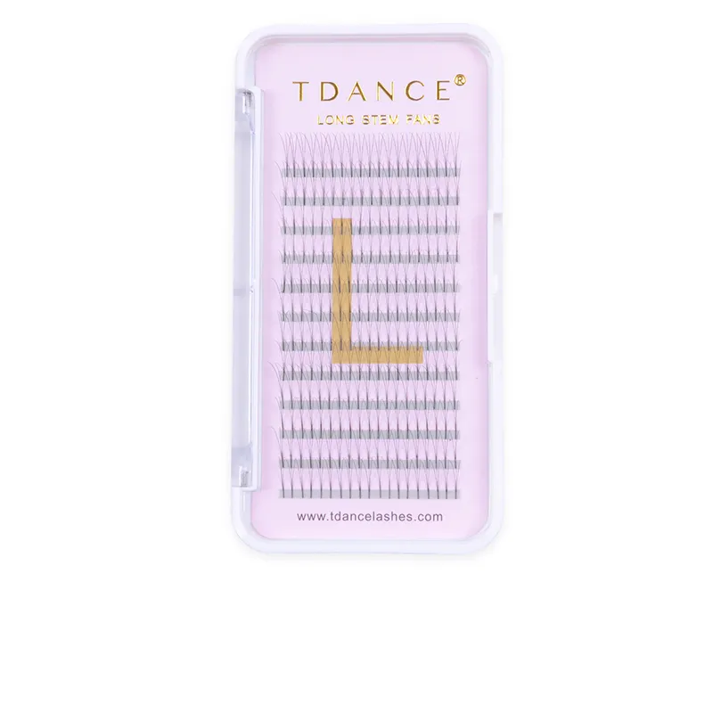 TDANCE Long Stem Eyelash Extension Heat Bonded Pre Made Volume Fans FauxPremade Russian Volume lashes Extension Supplies