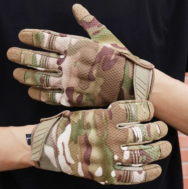 Hombres Montar guantes en bicicleta bicicleta completa dedo motos de carreras guantes antiskid touch tácteo de guantes tácticos al aire libre equipo