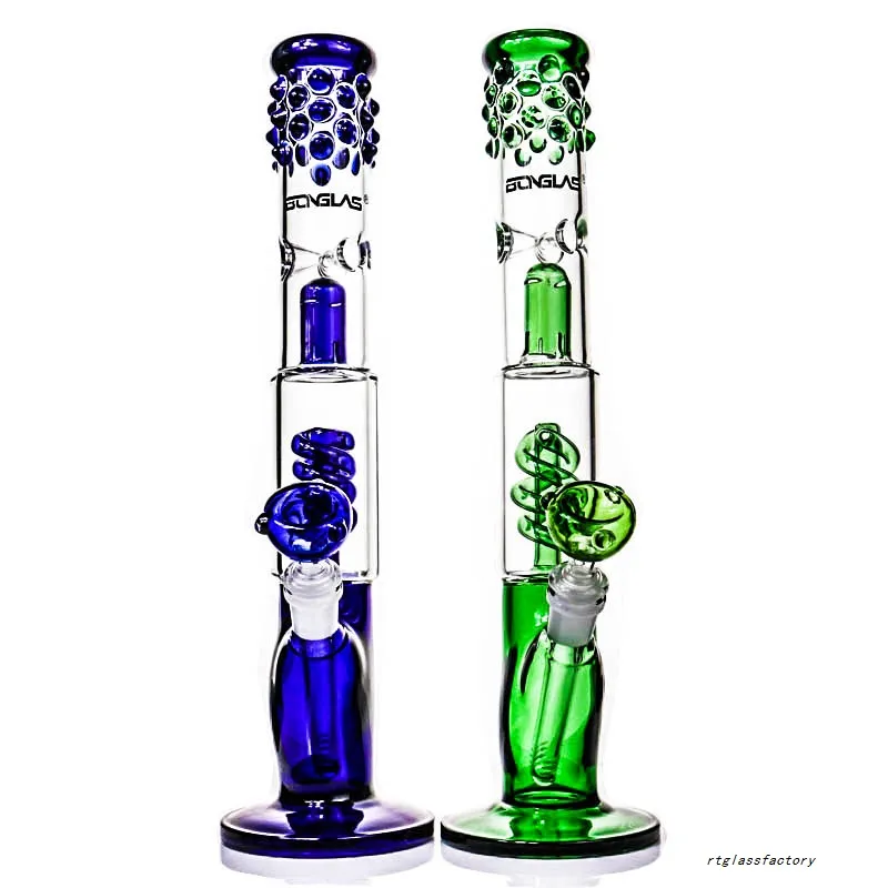 Wasserpfeifen Mini-Glasbong Beakerbong fantastisches Design Glaswasserbongs Blauer Becherboden Wasserpfeifenfänger 14-18 mm Downstem hoch 15,7"