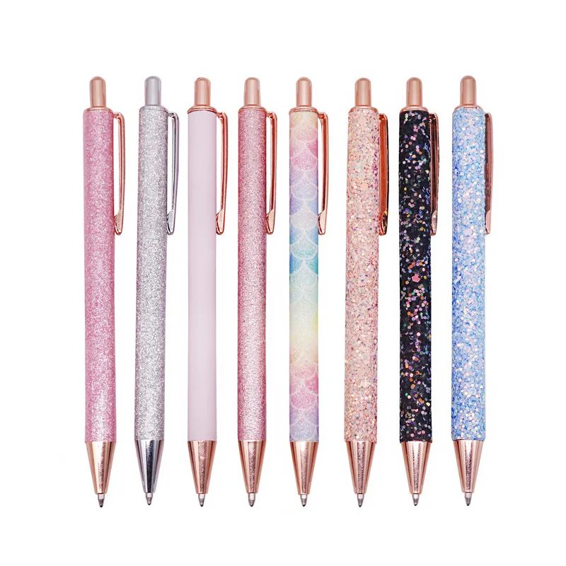 20 pcs King of ballpoint pens Boutique 1.0mm Glitter sequin crystal pen Three colors optional Student stationery office Writing