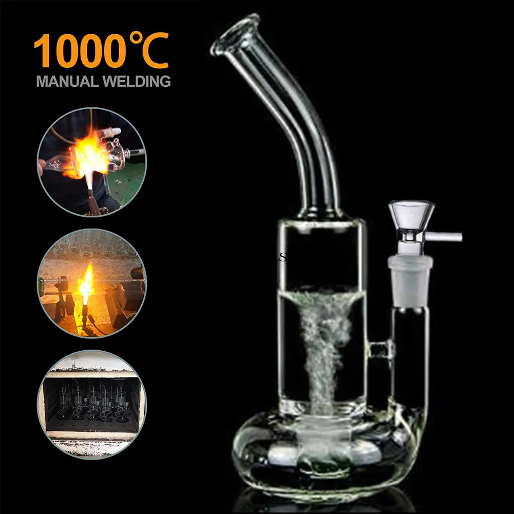 Mini Clear Glass Zlewek Base Bongs Bubbler Tornado Hoakhahs Dab R oznacza Rury ratunkowe Cyklon Perkolator Rury wodne Rury 18 mm Złącze