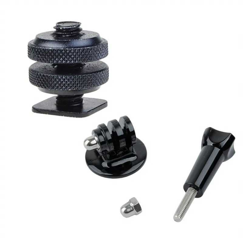 Ajustable mini zapata de montaje Adaptador de montaje del trípode + + Tornillos para la cámara héroe 1 2 3 4 3+ cámara Negro