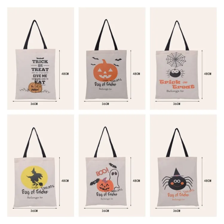 Canvas partido abóbora Saco dos doces bolsa saco Halloween Gift Wrap Drawstring Bags Decoração 50pcs Partido SuppliesT2I51502