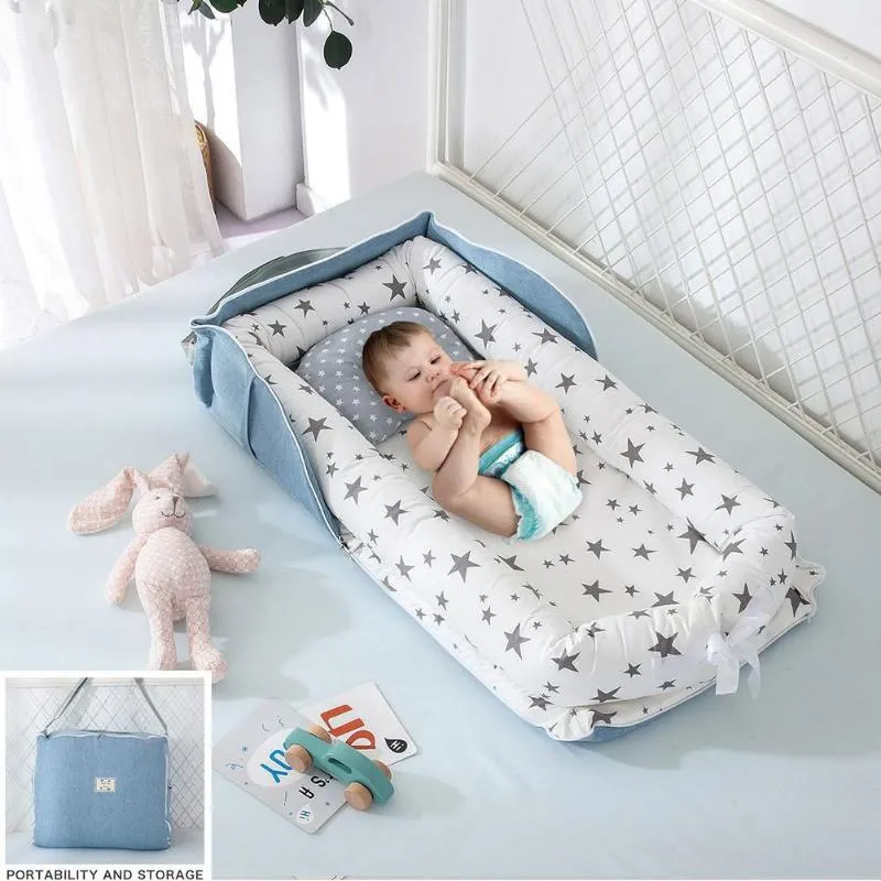 Culle Bambini Letto Nido Con Cuscino Lettino In Cotone Traspirante  Pieghevole Portatile Rimovibile Da Viaggio Culla Nata1 Da 54,84 €