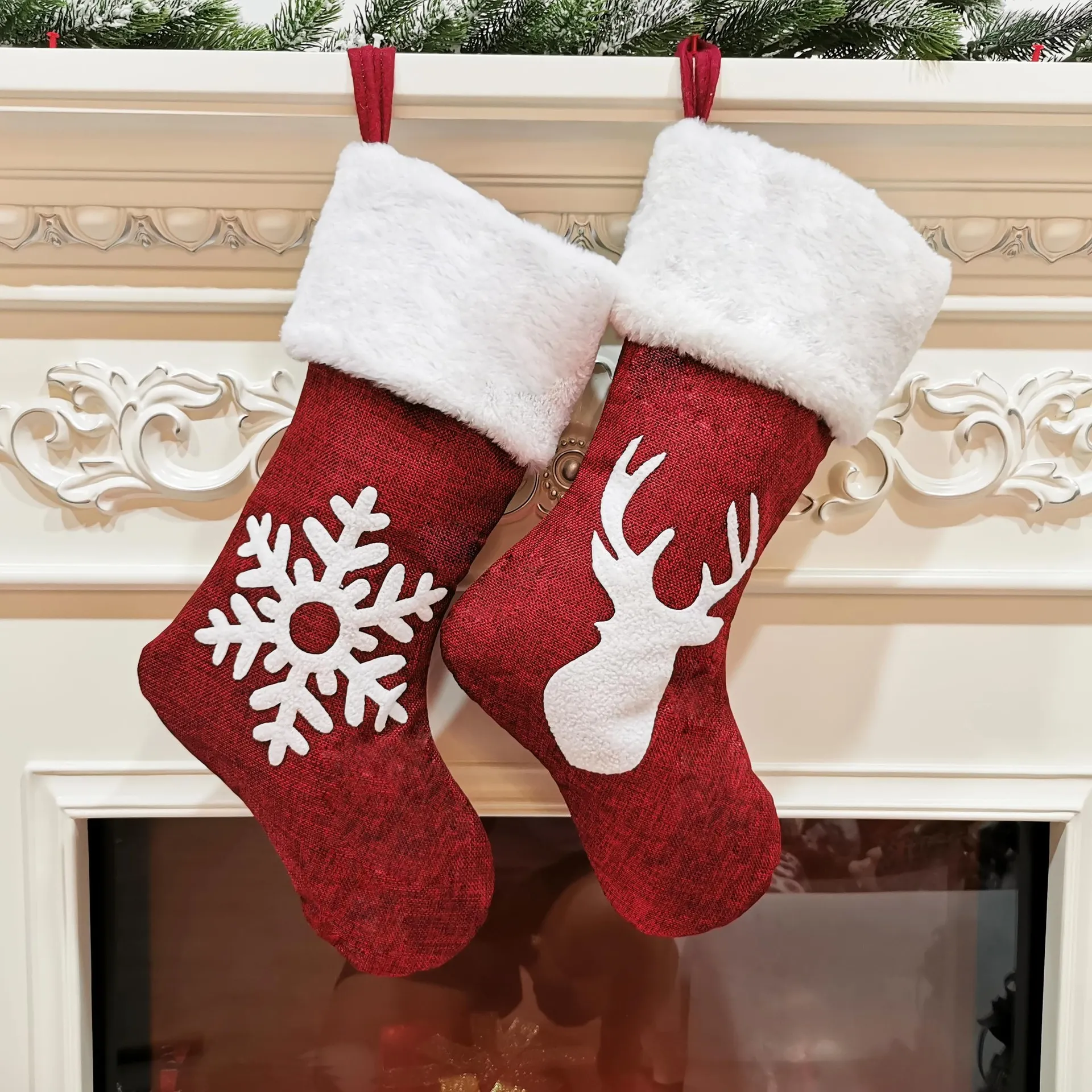 4 tarzı Noel çorap Noel Ağaçları Süsleme Parti Süsleri Santa Noel Çorap Şeker Çorap Çanta Noel Çanta HWE918