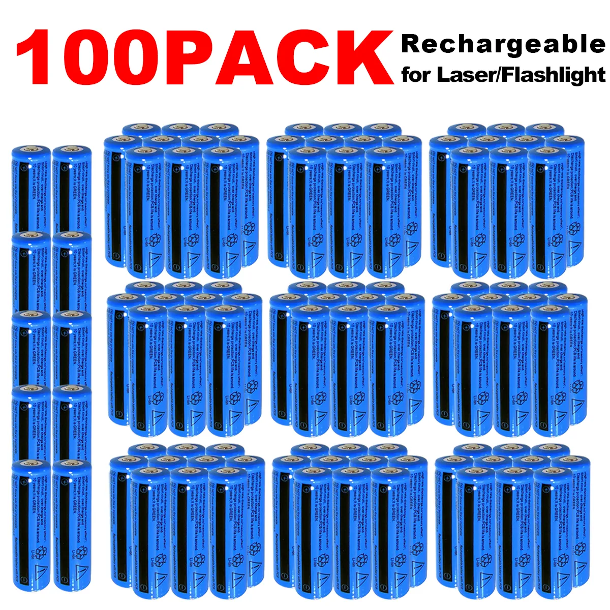 100pack 3000mAh uppladdningsbart 18650 Batteri 3.7V Högkvalitativ BRC Li-ion 18650 batterier 3000mAh för fickljusfackellaser