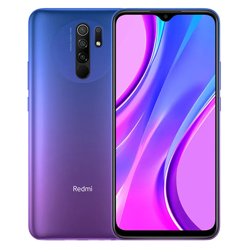 Original Xiaomi Redmi 9 4G LTE Celular 6GB RAM 128GB ROM Helio G80 Octa Core Android 6.53" Tela Cheia 13.0MP AI Impressão Digital ID Rosto 5020mAh Celular Inteligente