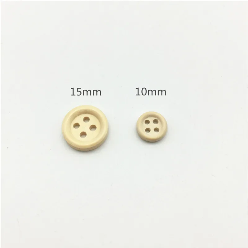 Boutons de couture ronds en bois naturel avec 4 trous, 10mm 15mm, 200 pièces, accessoires pour vêtements de Scrapbooking