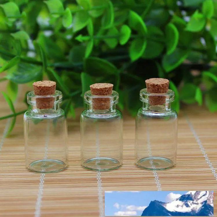 Hot Sale Small Mini Corked Bottle Vials Clear Glass Wishing Drift Bottle Container with Cork .5ml 1ml 2ml 3ml 4ml 5ml 6ml 7ml 10ml 15ml 20ml