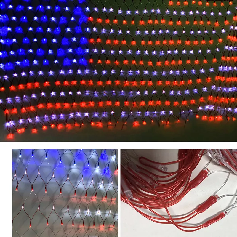 USA Flaggen Beleuchtung 420 LED Schnur Licht Nicht Wasserdicht Led Flag Net  Licht Der Vereinigten Staaten Streifen Licht Für Partei Ferienzeit Von  15,17 €