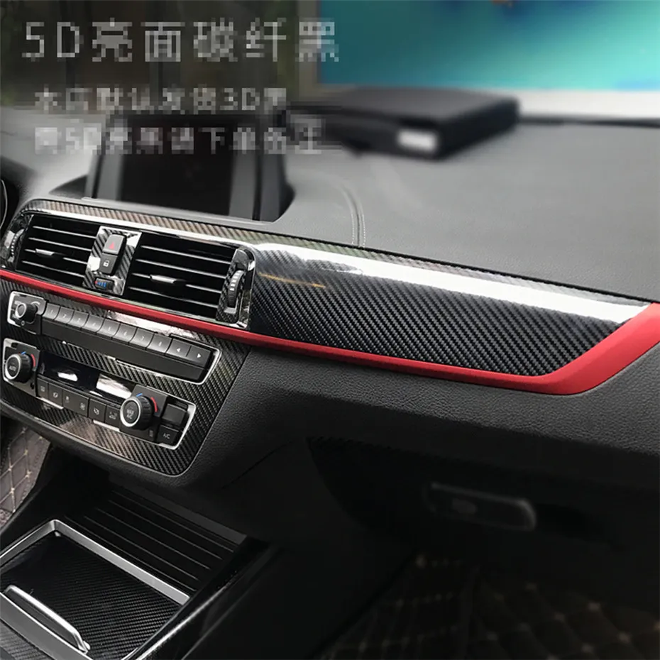 Car-styling Carbon Fiber Car Interior Center Console Färg Ändra gjutning Klistermärke Dekaler för BMW 1 Serie F20 2017-19 Accessorie
