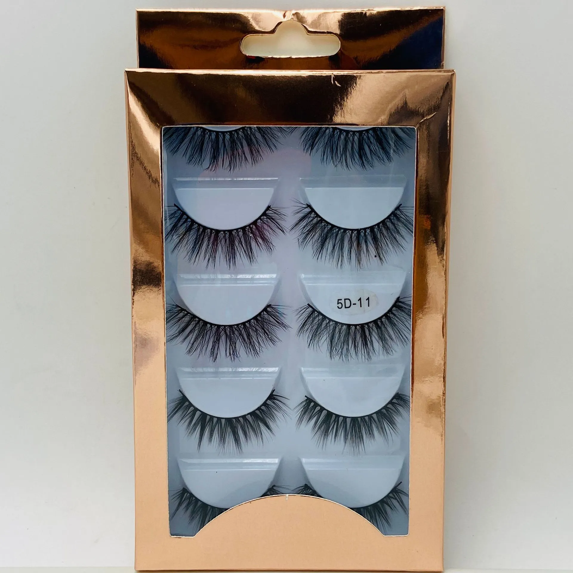 5 Pairs false eyelashes extensions set thick natural long handmade mink fake lashes eye makeup rose gold laser packing 6 models DHL Free